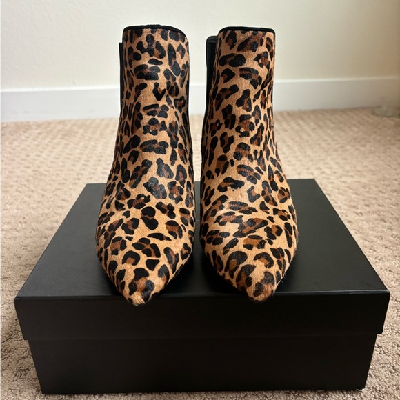 Zara kitten heel calfskin leopard booties size 40 - Picture 6 of 6